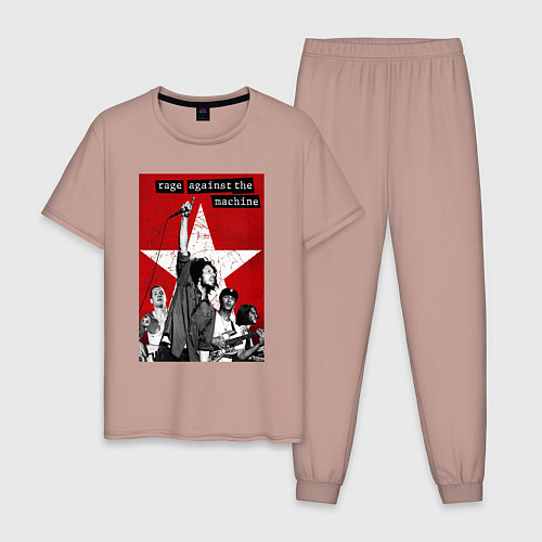 Мужская пижама Rage Against the Machine - group / Пыльно-розовый – фото 1