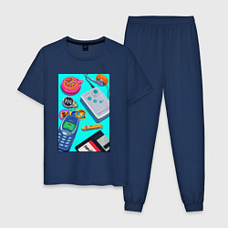 Пижама хлопковая мужская 90 generation, цвет: тёмно-синий