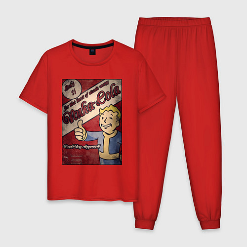 Мужская пижама Vault boy - nuclear cola / Красный – фото 1