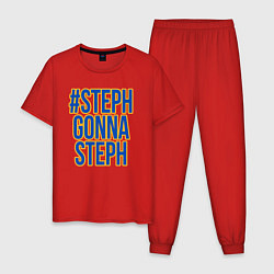 Пижама хлопковая мужская Steph gonna Steph, цвет: красный