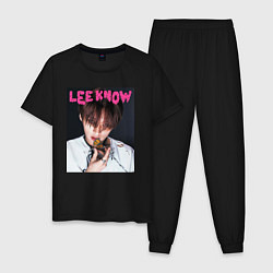 Пижама хлопковая мужская Lee Know Rock Star Stray Kids, цвет: черный