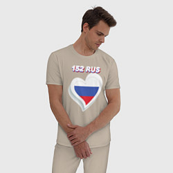 Пижама хлопковая мужская 152 регион Нижегородская область, цвет: миндальный — фото 2