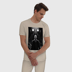 Пижама хлопковая мужская Кошмары Лавкрафта, цвет: миндальный — фото 2
