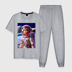 Пижама хлопковая мужская Барби - крутой космонавт, цвет: меланж