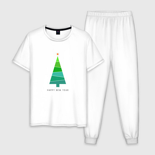 Мужская пижама New Year abstract tree / Белый – фото 1