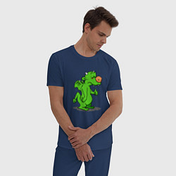Пижама хлопковая мужская Просто дракон 2024, цвет: тёмно-синий — фото 2