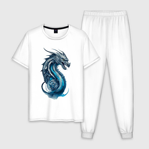 Мужская пижама Живописный дракон / Белый – фото 1