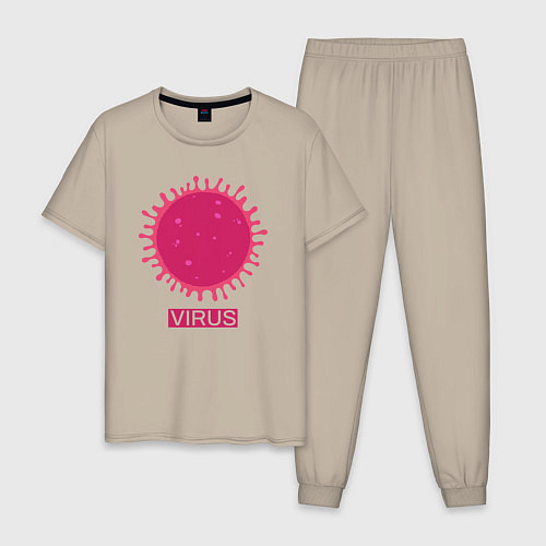 Мужская пижама Pink virus / Миндальный – фото 1