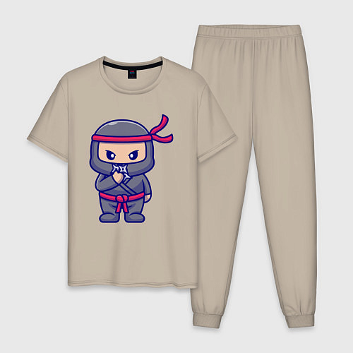 Мужская пижама Воин ниндзя / Миндальный – фото 1