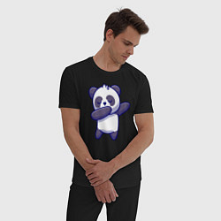 Пижама хлопковая мужская Dabbing panda, цвет: черный — фото 2