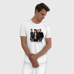 Пижама хлопковая мужская Depeche Mode - Retro Band mode, цвет: белый — фото 2