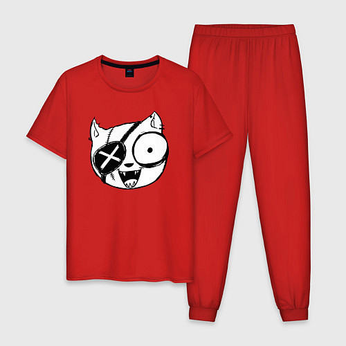 Мужская пижама Пират кот / Красный – фото 1