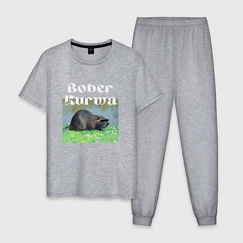 Мужская пижама Bober kurwa / Меланж – фото 1