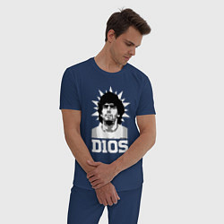 Пижама хлопковая мужская Dios Diego Maradona, цвет: тёмно-синий — фото 2