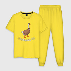Пижама хлопковая мужская Гусь Джейсон Стэтхем, цвет: желтый