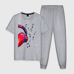 Мужская пижама The heart in the headphones left