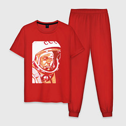 Пижама хлопковая мужская Gagarin in red, цвет: красный