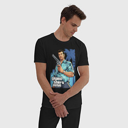 Пижама хлопковая мужская GTA - Томми Версетти, цвет: черный — фото 2