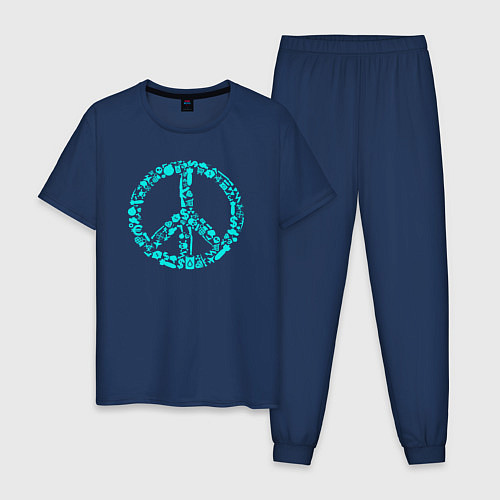 Мужская пижама Peace life / Тёмно-синий – фото 1