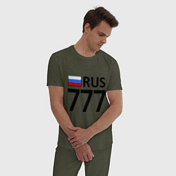 Пижама хлопковая мужская RUS 777, цвет: меланж-хаки — фото 2