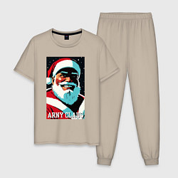 Пижама хлопковая мужская Arnold Schwarzenegger - Santa Claus, цвет: миндальный