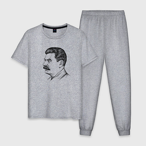 Мужская пижама Сталин в профиль / Меланж – фото 1