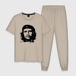 Пижама хлопковая мужская Портрет Че Гевары, цвет: миндальный