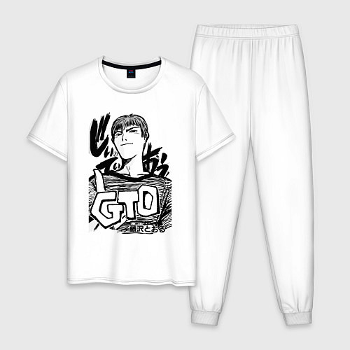 Мужская пижама Эйкити Онидзука - GTO / Белый – фото 1