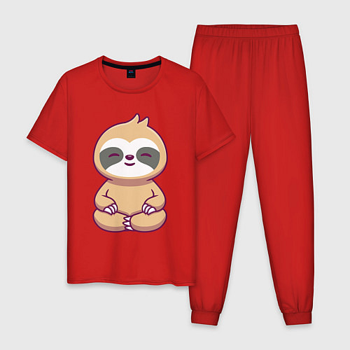 Мужская пижама Ленивец релакс / Красный – фото 1