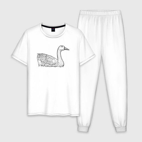 Мужская пижама Гусь плавает / Белый – фото 1