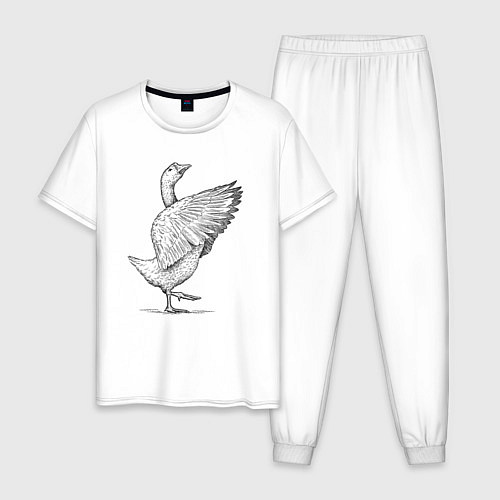 Мужская пижама Гусь встрепенусь / Белый – фото 1