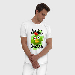 Пижама хлопковая мужская Чикен ган - зомби, цвет: белый — фото 2