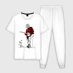 Пижама хлопковая мужская Курт Кобейн Нирвана свитер, цвет: белый