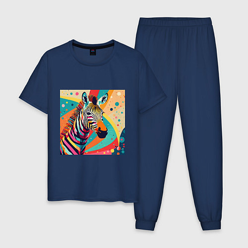 Мужская пижама Неправильная зебра / Тёмно-синий – фото 1