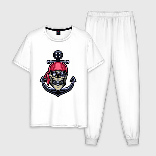 Мужская пижама Мёртвый пират / Белый – фото 1
