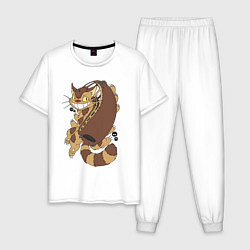 Пижама хлопковая мужская Котобус - catbus, цвет: белый