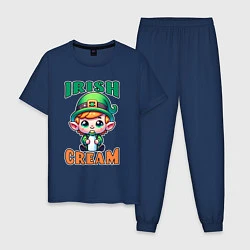 Пижама хлопковая мужская Irish Cream, цвет: тёмно-синий
