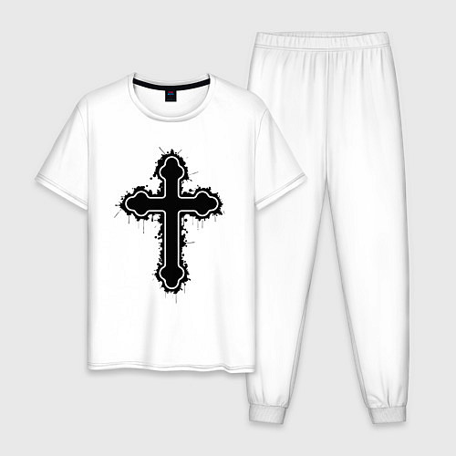 Мужская пижама Крест православный христианский / Белый – фото 1