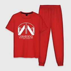 Пижама хлопковая мужская Drawbridge logo death stranding 2, цвет: красный