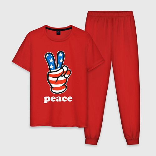 Мужская пижама USA peace / Красный – фото 1