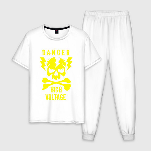 Мужская пижама Опасно высокое напряжение / Белый – фото 1