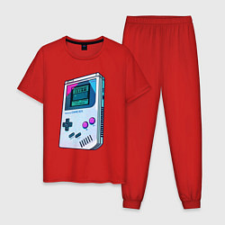 Пижама хлопковая мужская Гейм бой - тетрис, цвет: красный