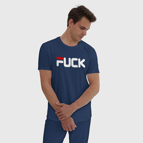 Мужская пижама Fck - brand title / Тёмно-синий – фото 3