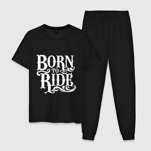 Мужская пижама Born to ride - рожденный ездить / Черный – фото 1