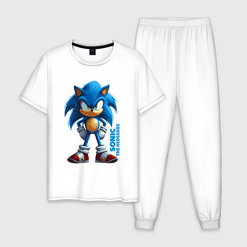 Мужская пижама Sonic - poster style / Белый – фото 1