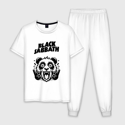 Мужская пижама Black Sabbath - rock panda / Белый – фото 1