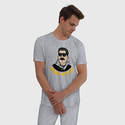 Пижама хлопковая мужская Joseph Stylin модный, цвет: меланж — фото 2
