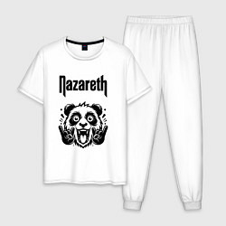 Пижама хлопковая мужская Nazareth - rock panda, цвет: белый
