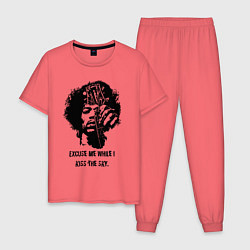 Пижама хлопковая мужская James Marshall Hendrix, цвет: коралловый