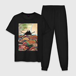Пижама хлопковая мужская Унесённые призраками Безликий Каонаси, цвет: черный